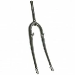 Marque Fourche Vtt 26'' Rigide Cintree Acier Chrome Avec Tasseaux Pivot Filete 22,2Mm - 1" (230Mm-Fileté Sur 140Mm)