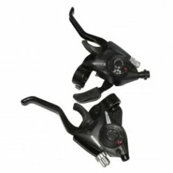 Marque Levier-Manette Vtt P2R 3X7V. Noir Alu Pour Frein V-Brake Compatible Shimano (Paire)