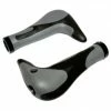 Marque Poignee Vtt Newton Bi-Matiere Avec Embout De Cintre Integre Noir-Gris L140Mm (Paire)